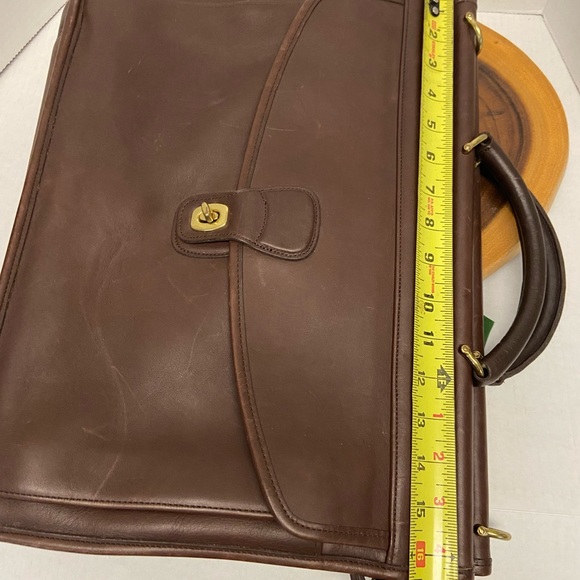 COACH Unisex All Leather Briefcase Lap Top Bag w/ Shoulder strap - Picture 13 of 16